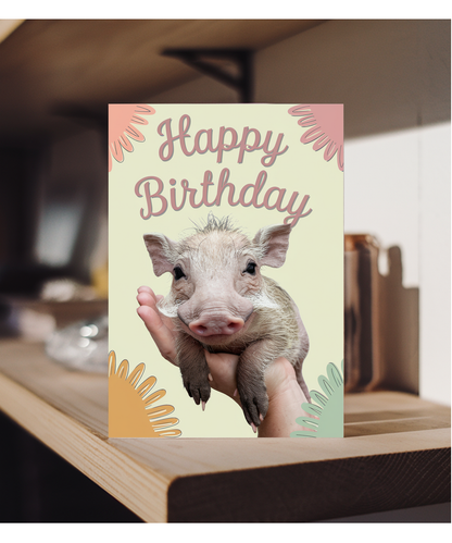 Birthday card warthog miniture cute funny