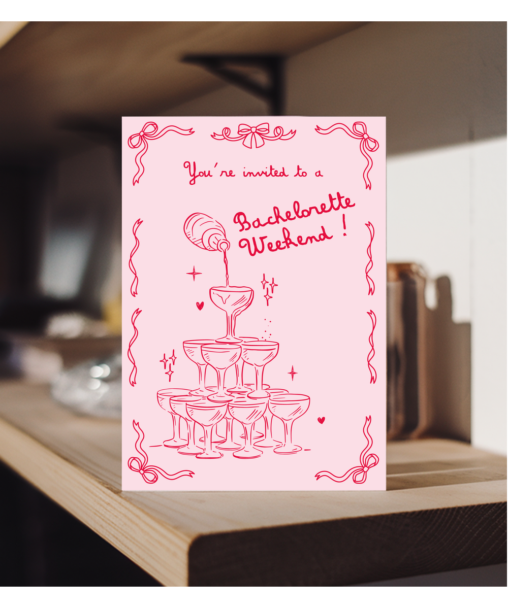 Bachelorette Weekend Invite Coquette Style