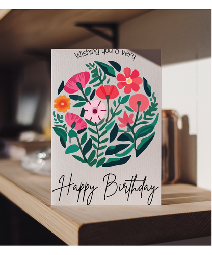 floral circle wishing you a very happy birthday