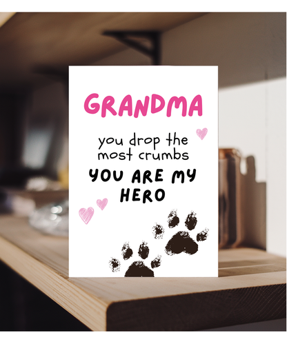 Funny Dog Grandma Birthday Card from the Dog You are My Hero