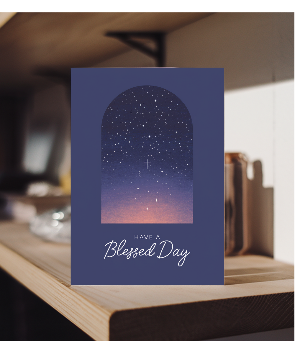 Have a Blessed Day Card Christianity Cross