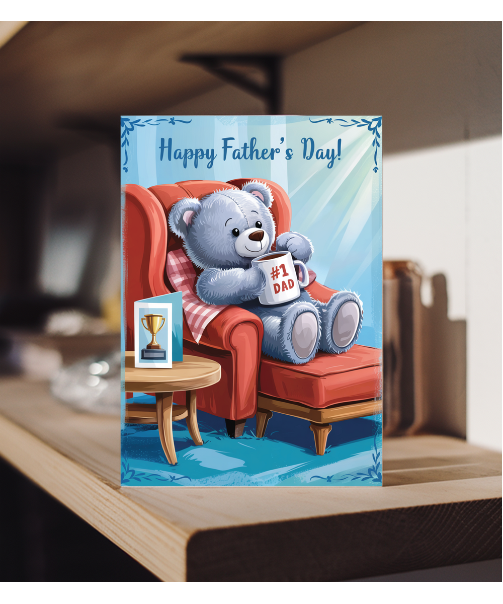 Father's day card #1 Dad teddy bear