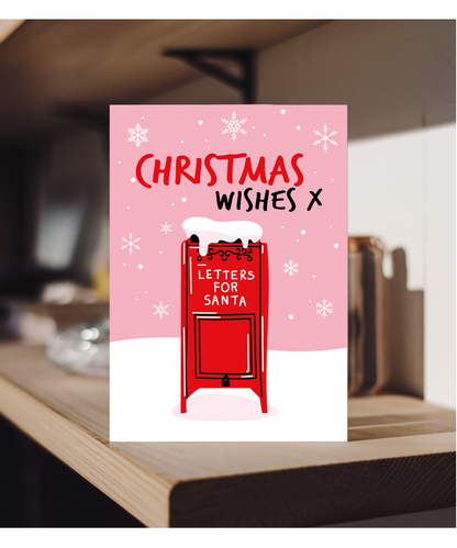 Christmas Card Letters for Santa Letter Box Christmas Wishes in Pink