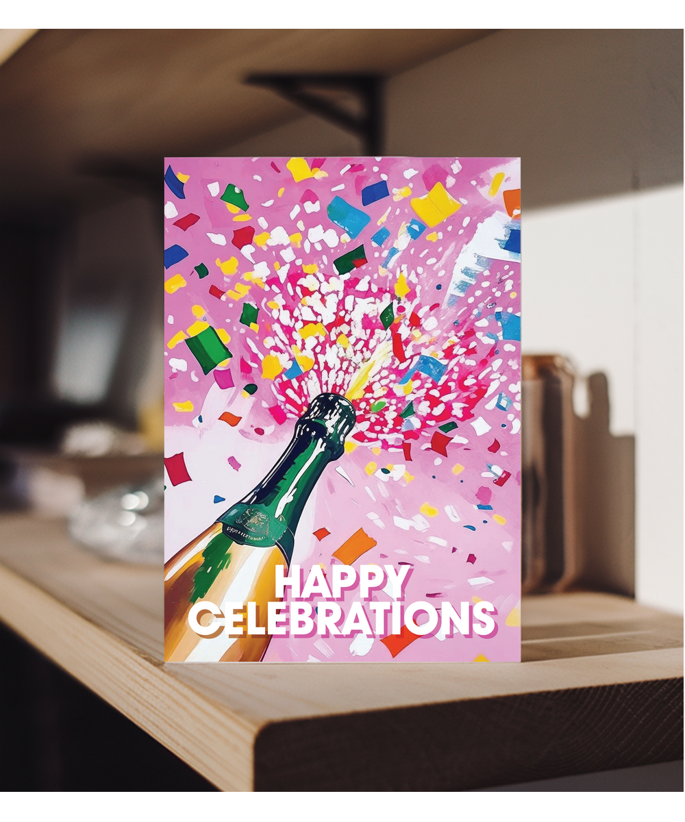 Happy Celebrations chamagne oil painting