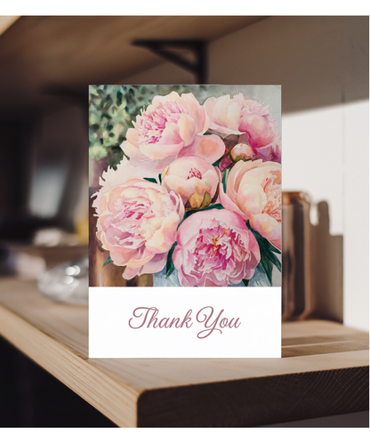 Thank You - Watercolor Peonies