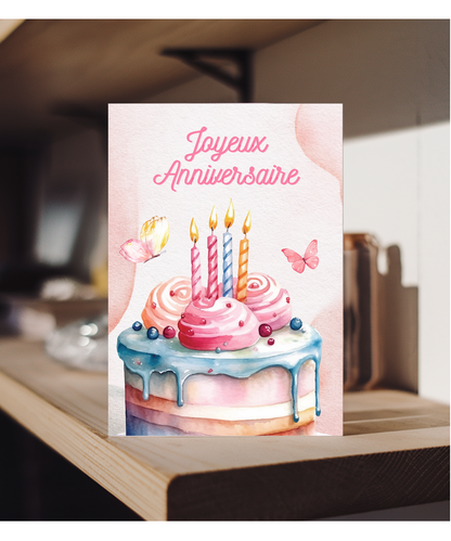 girly happy birthday French Joyeux Anniversaire butterfly