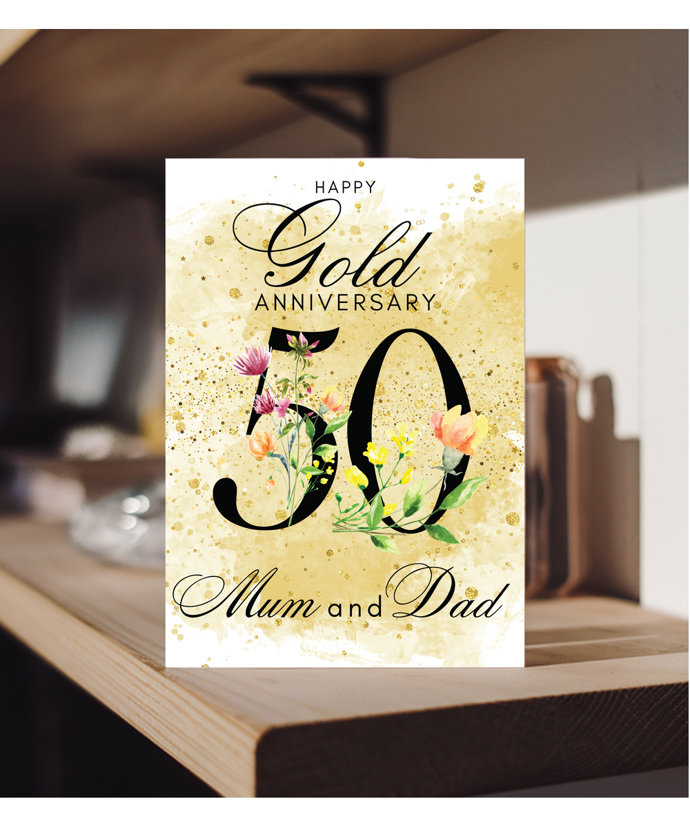 A5 Gold anniversary mum and dad