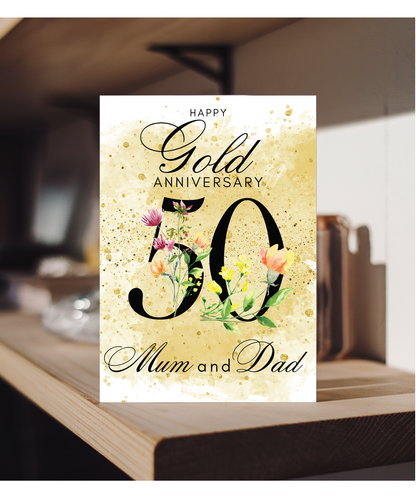 A5 Gold anniversary mum and dad