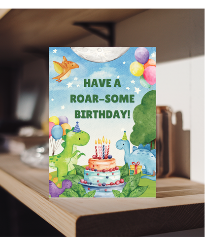 Happy Birthday card Dinosaur celebration