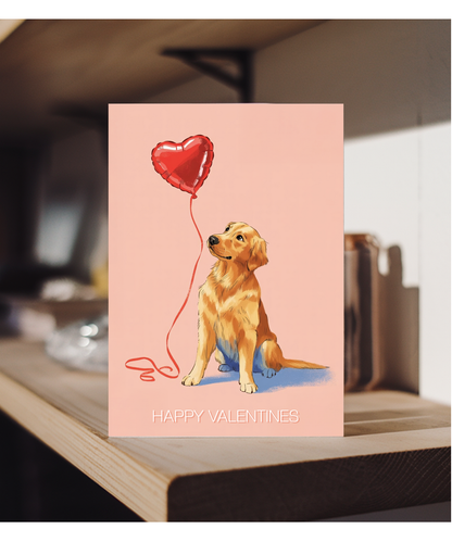 Valentines Golden retriever heart balloon