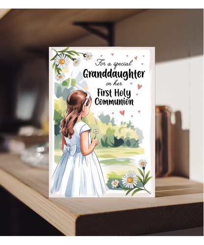 Childrens First Holy Communion Card for a Special Granddaughter