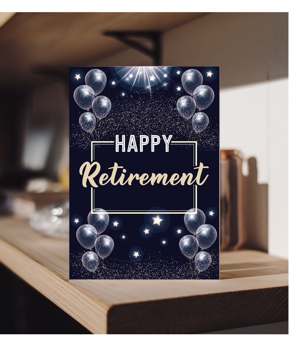 Happy Retirement with Balloons and Confetti