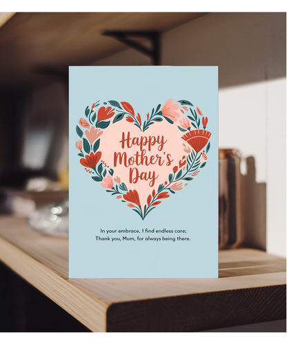 Mothers Day Card traditional poem mum love heart