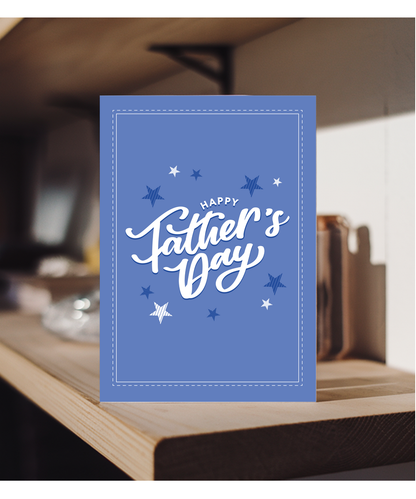 Happy Fathers Day Card Simple Starry Design