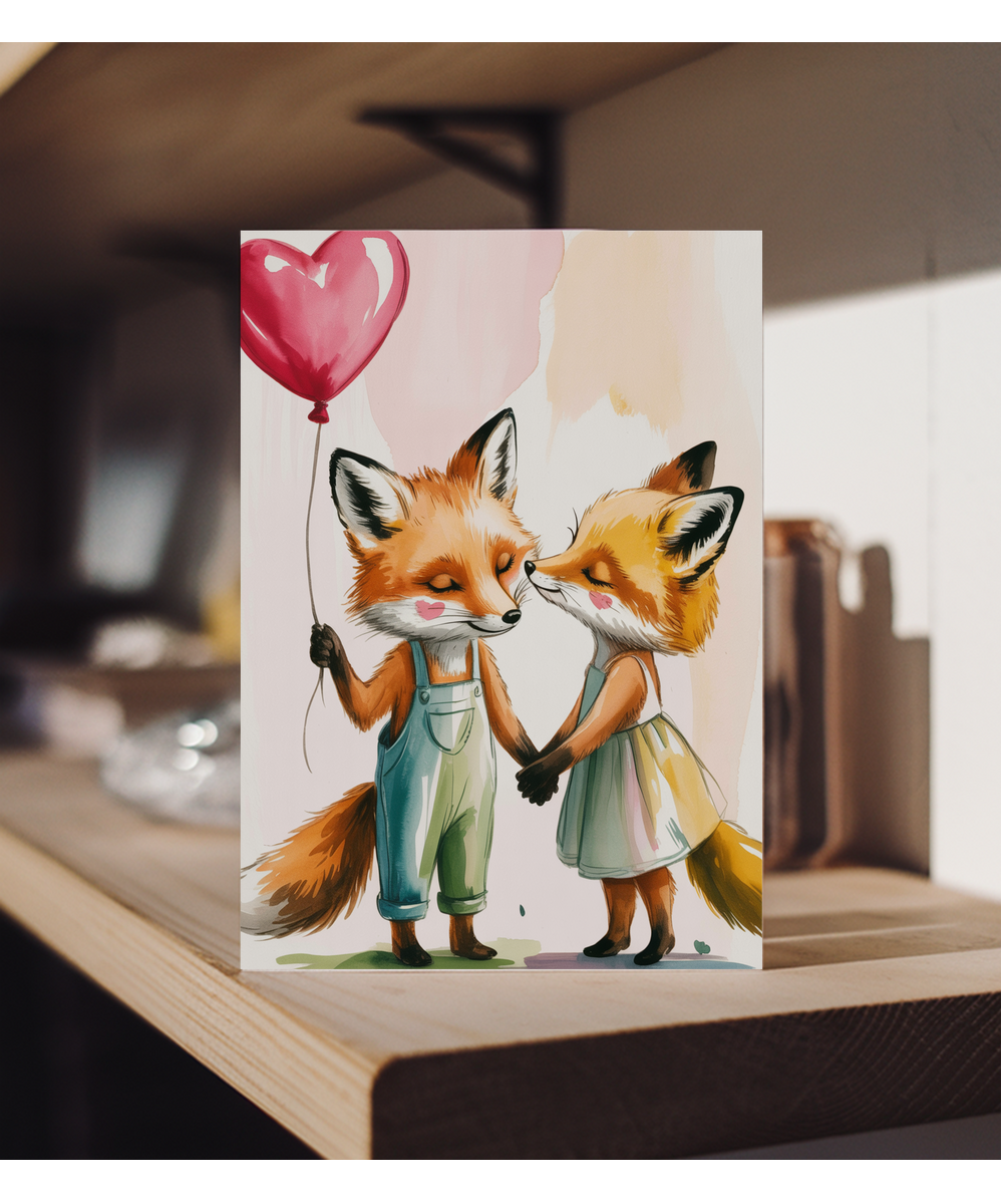 Valentines Foxes in love
