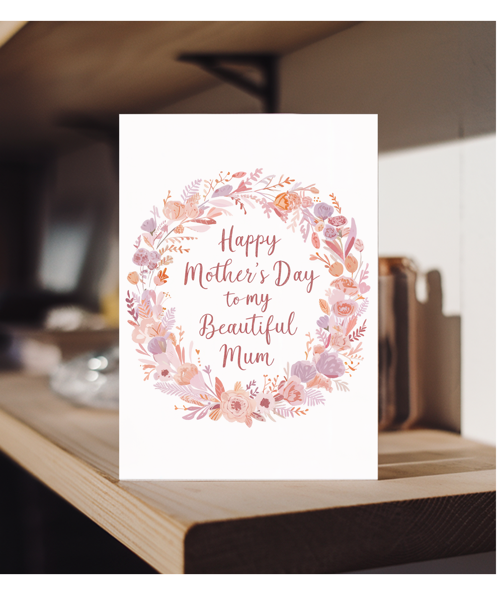 Happy mother's day to my beautiful mum wreath