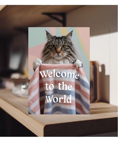 Welcome to the World with Cat with a Baby Blanket