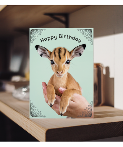 Birthday card Miniture deer cute funny