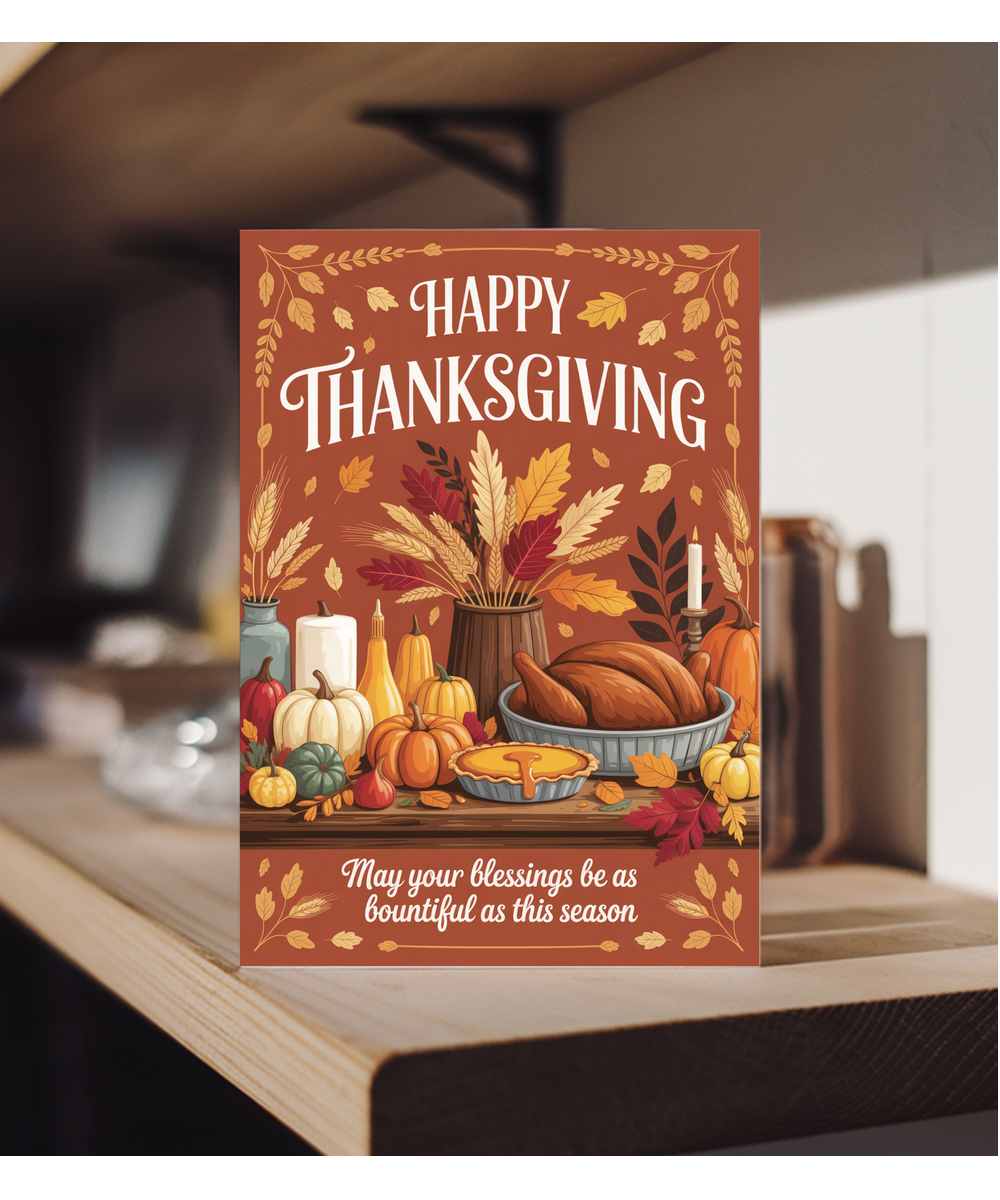 Happy thanksgiving card may your blessings