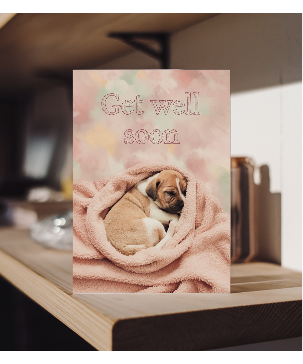 Get Well Soon - Puppy in a Blanket