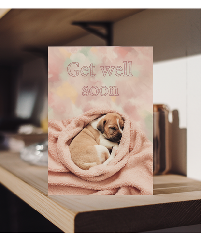 Get Well Soon - Puppy in a Blanket