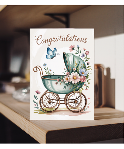 Congratulations floral pram