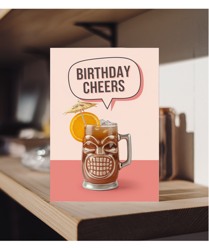 Birthday Cheers card holiday tiki cocktail