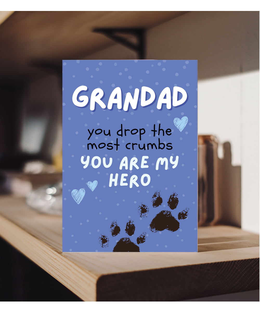 Funny Grandad Birthday Card from the Dog You are My Hero