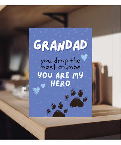 Funny Grandad Birthday Card from the Dog You are My Hero