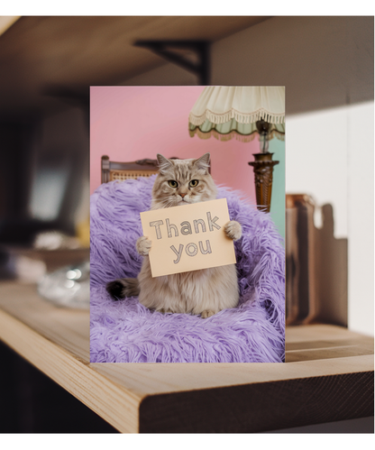 Thank You - Cat with a Thank-You Note