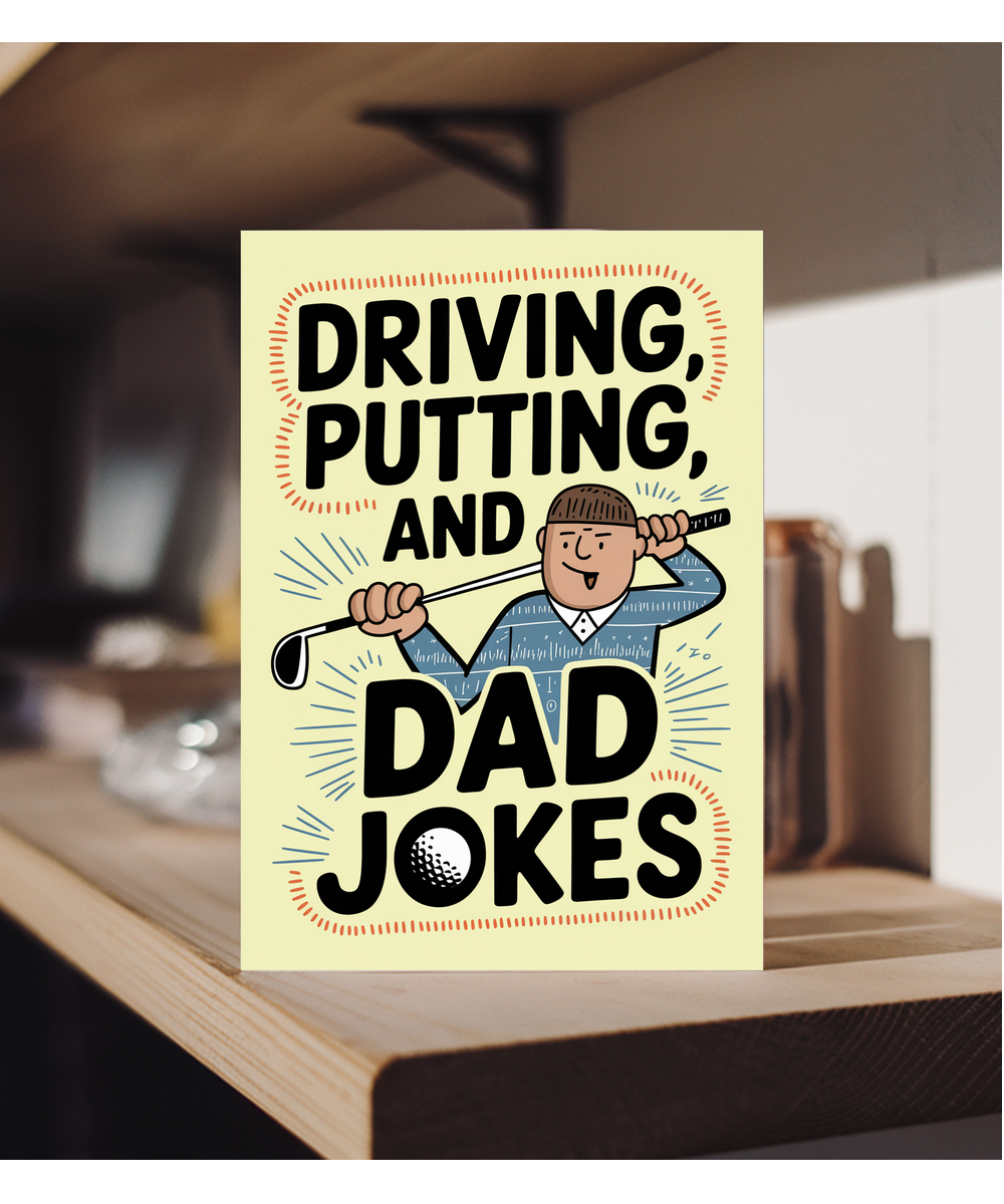 Card for dad Driving Putting Dad Jokes fathers day Birthday