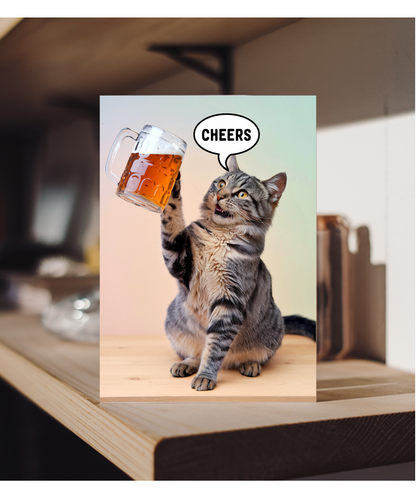 Cheers with Cat with a Beer Mug