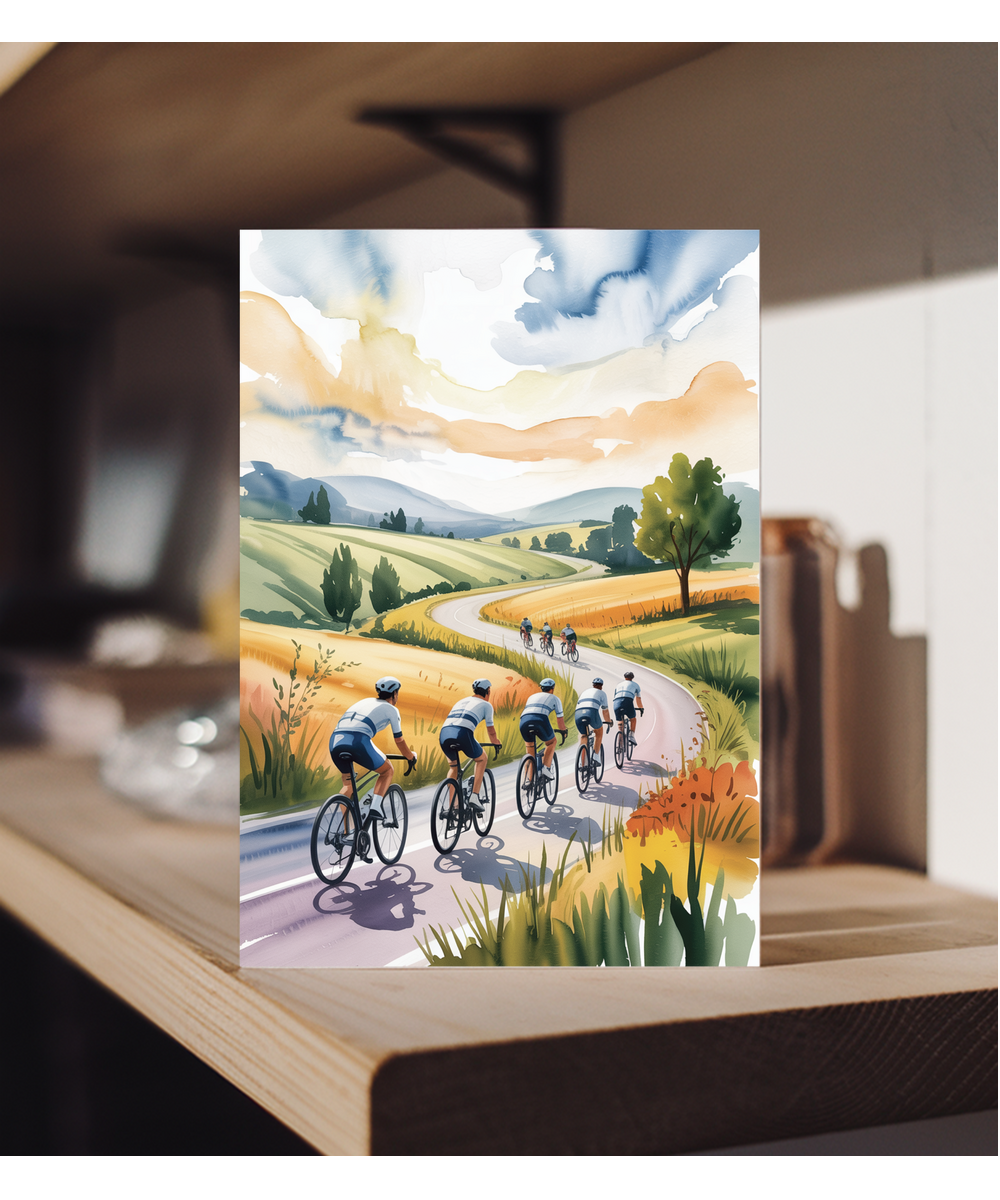 Watercolour Countryside Group Ride