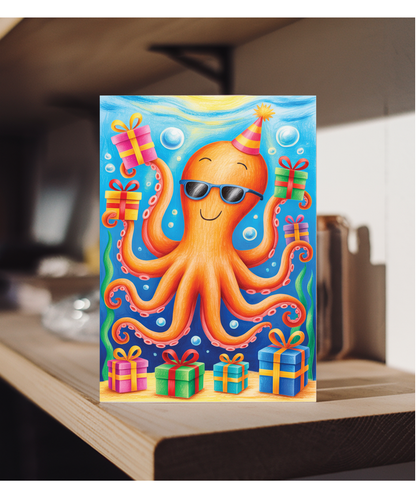 Kids birthday octopus with gifts