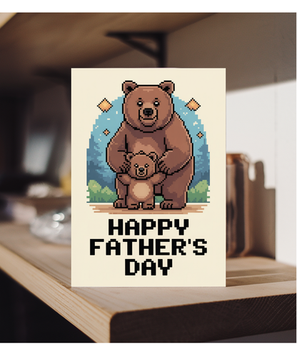 Fathers day pixel brown bears
