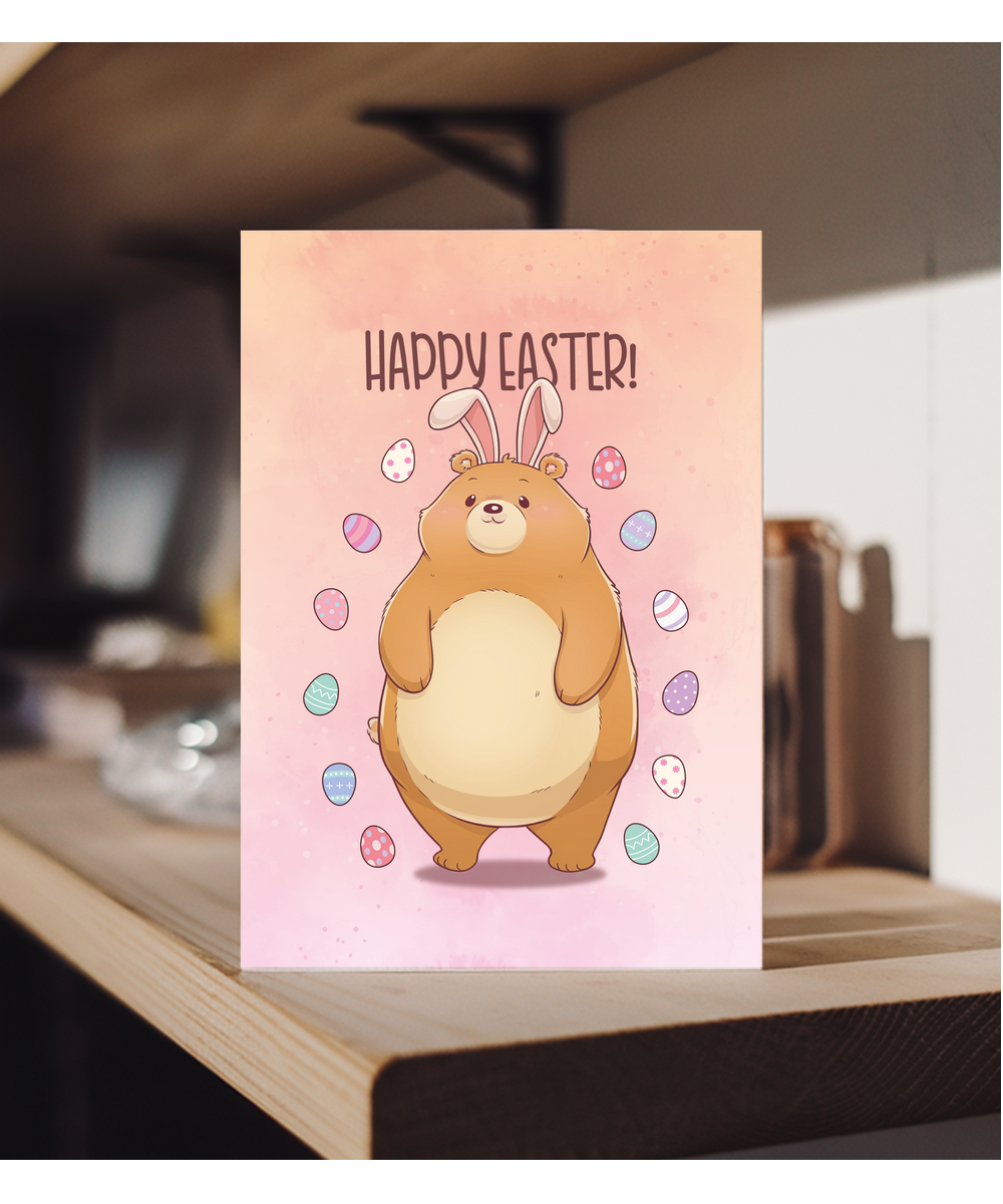 Happy Easter Cute Bear Bunny