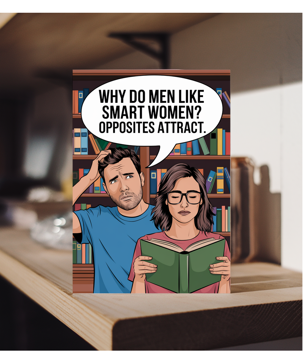 Why do men like smart women? Opposites attract.