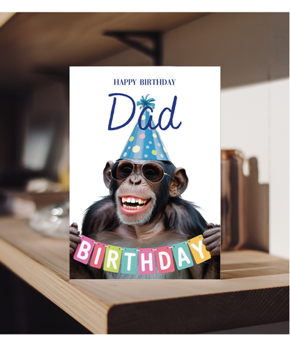 Chimpanzee happy birthday Dad