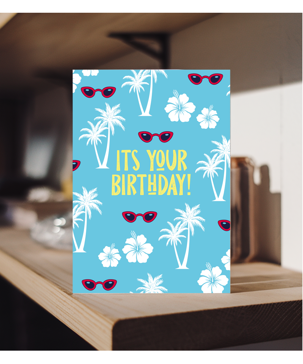 Hawaiian Movie Theme Birthday Card Its Your Birthday Summer Holiday