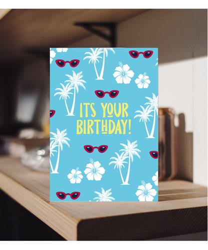 Hawaiian Movie Theme Birthday Card Its Your Birthday Summer Holiday