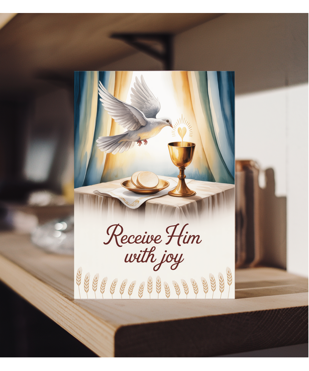 Receive him holy communion