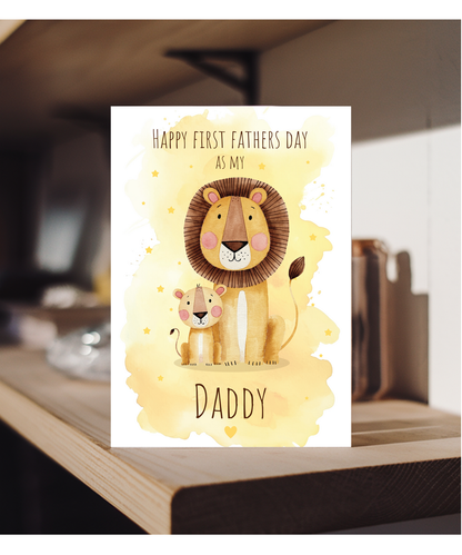 Fathers day first fathers day Daddy Lion and cub