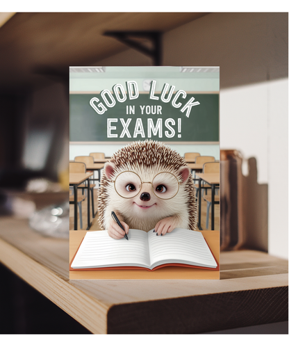 Good Luck in Your Exams Hedgehog with Glasses