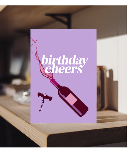 Birthday Cheers Card for her red wine