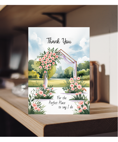 Wedding Ceremony Venue Thank You Card for the Perfect Place to Say I Do