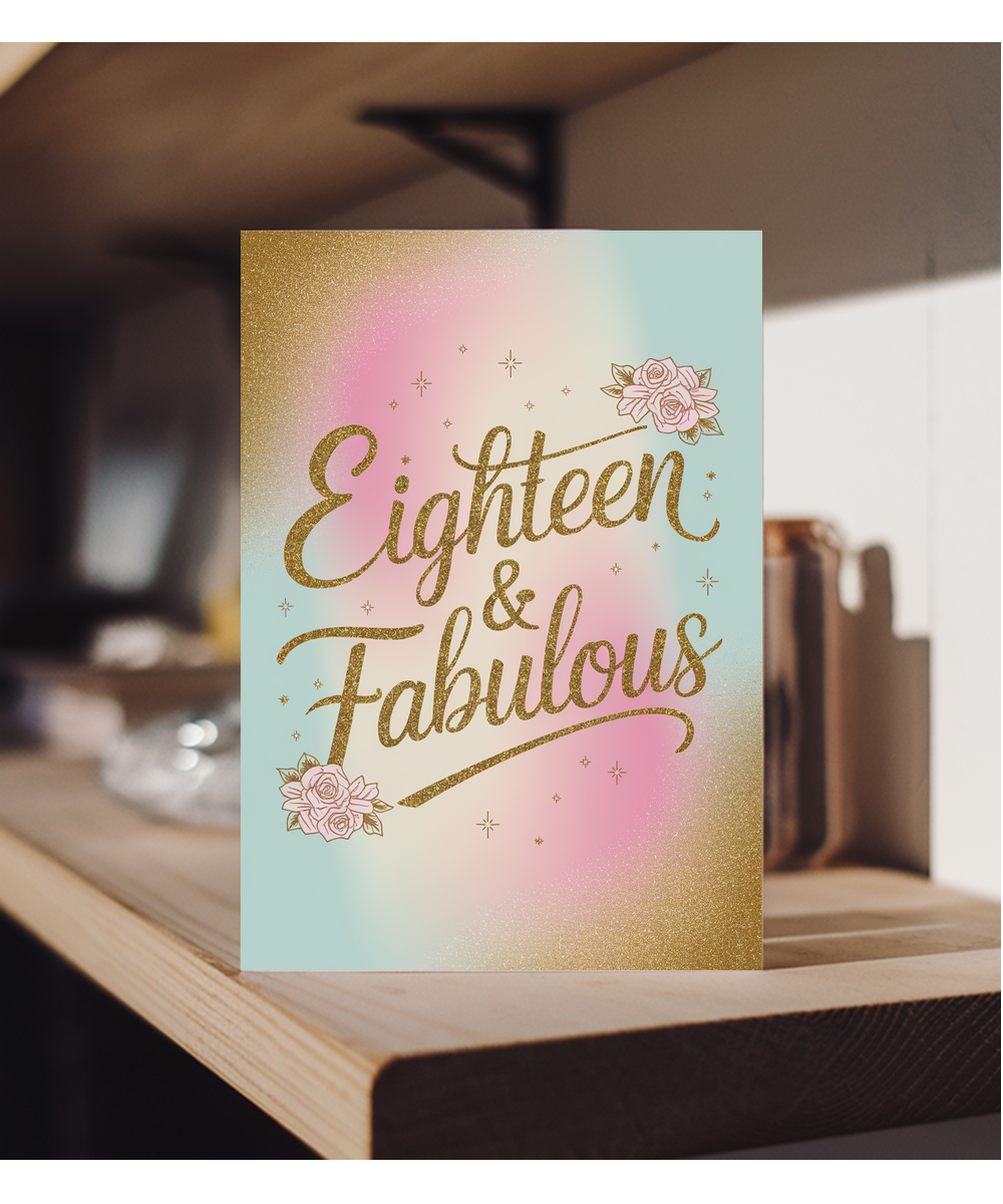 18th Birthday Card for her Eighteen Fabulous
