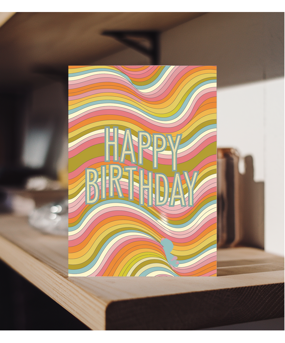 Wavy Line Art with Bright Colors