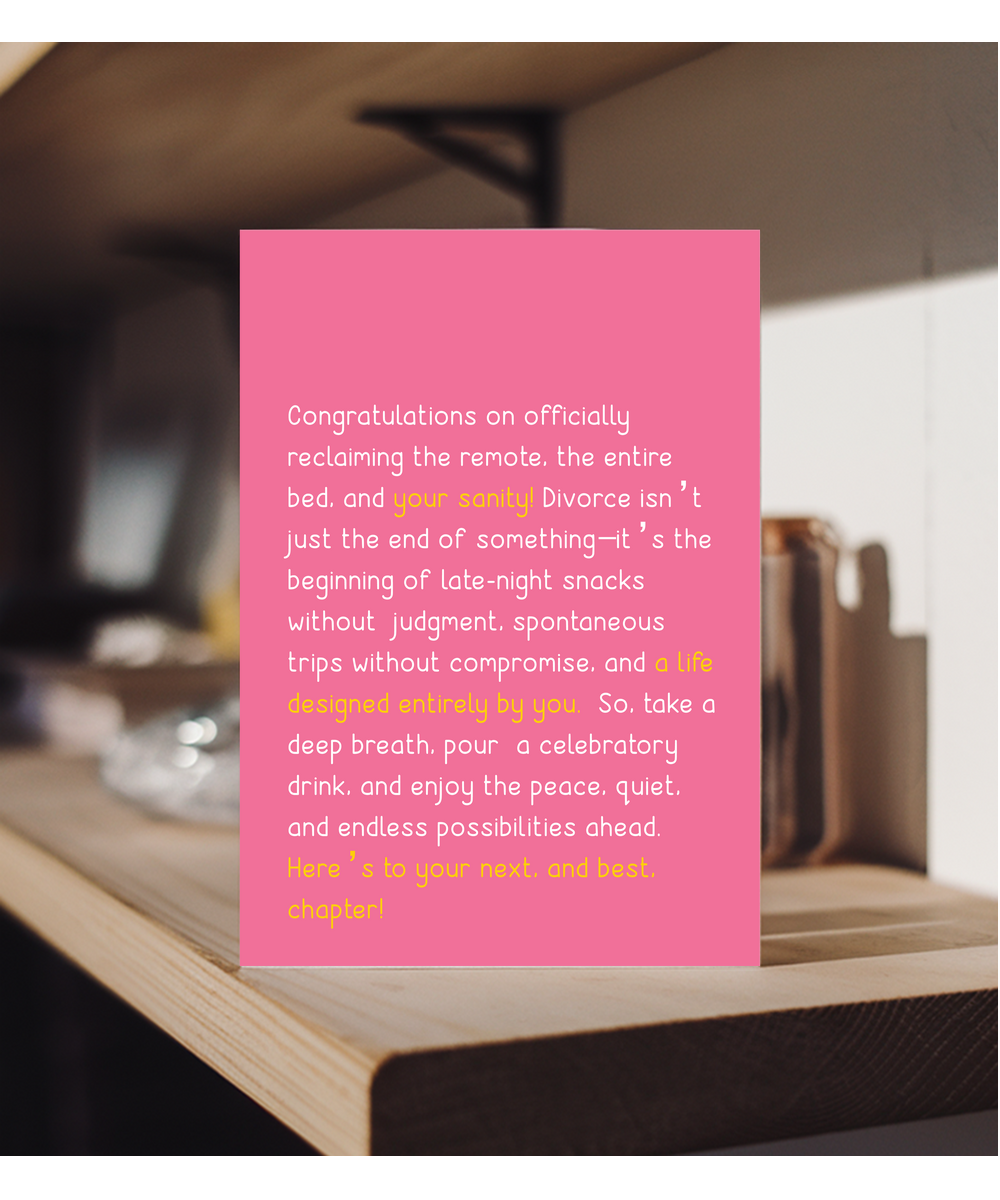 congratulation on your divorce