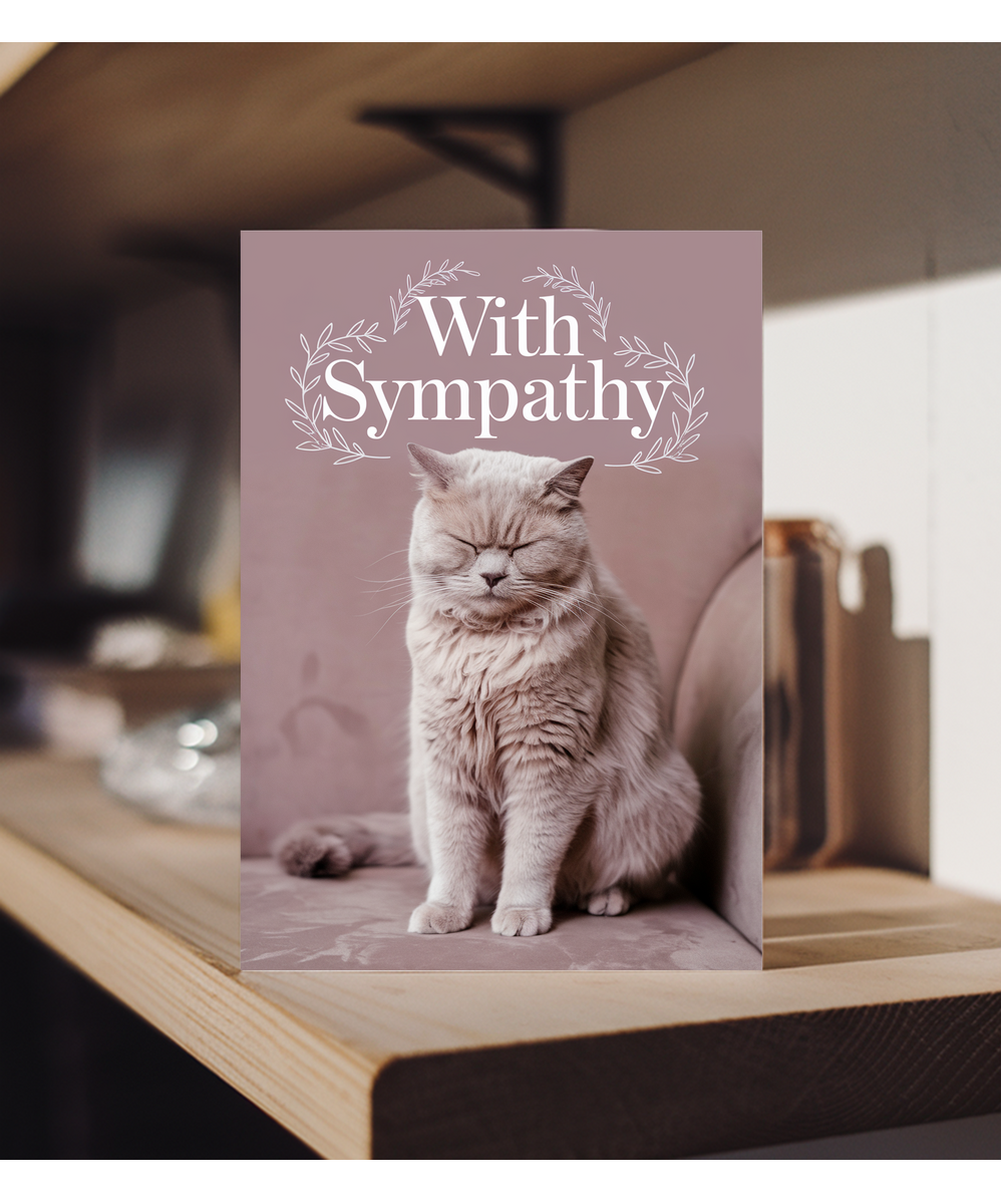 Sympathy with Cat Sitting Quietly