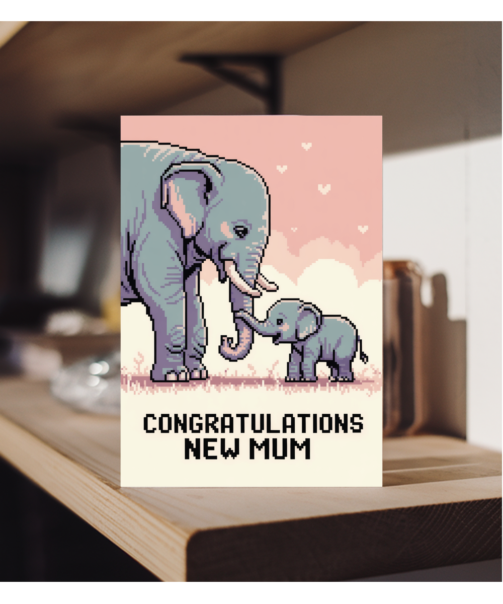 New mum pixel elephant baby